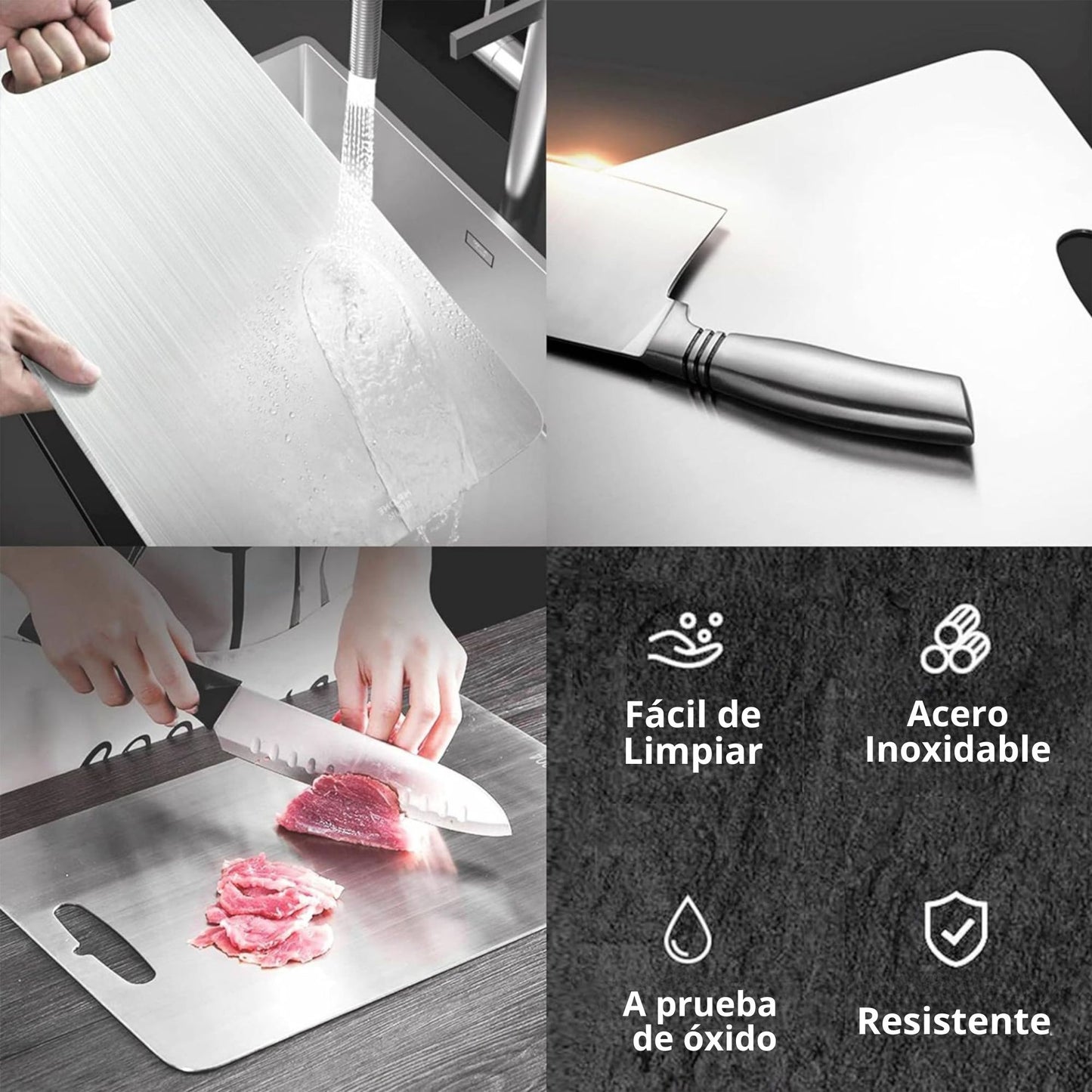 Combo Tablas Acero Inoxidable Chef Pro