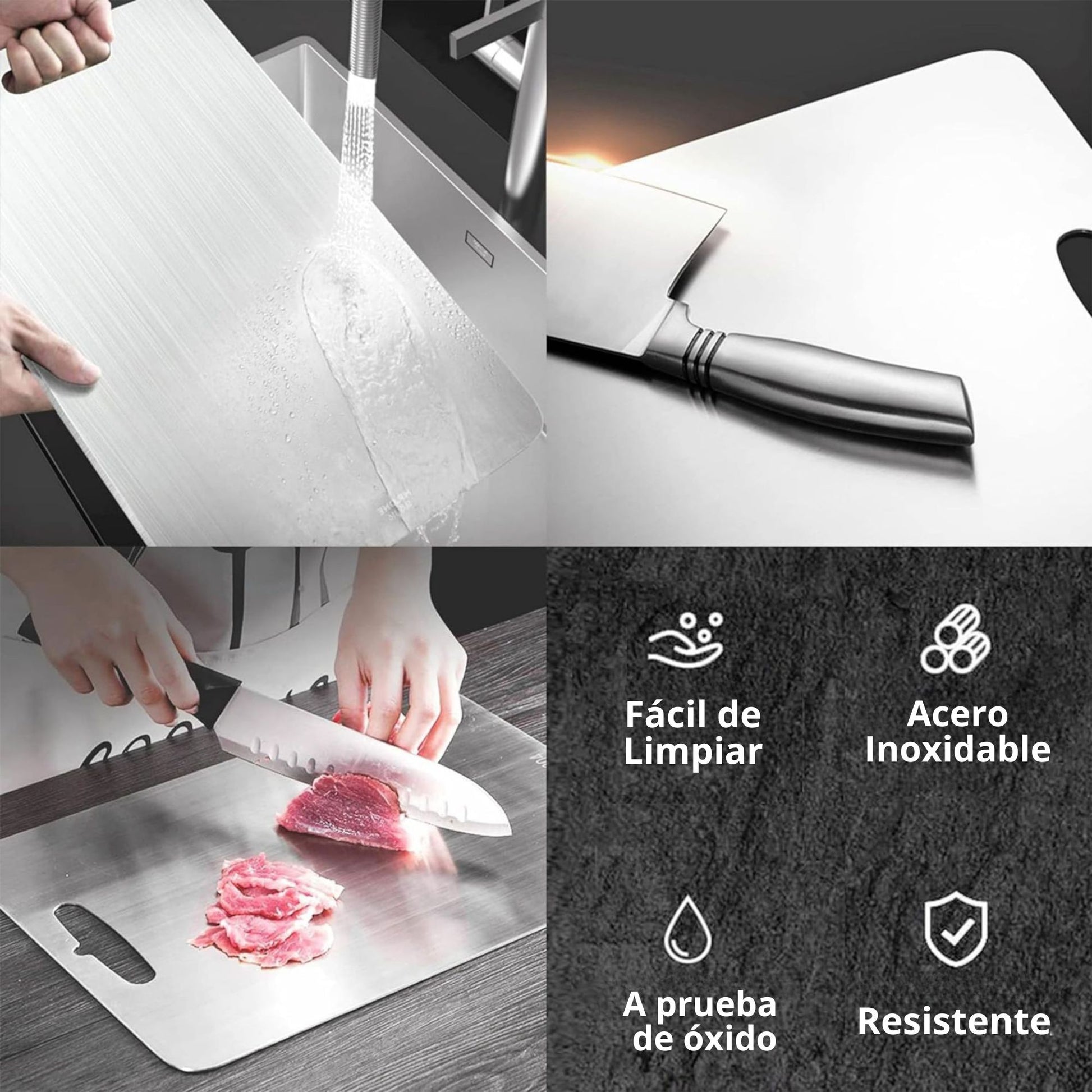 Combo Tablas Acero Inoxidable Chef Pro